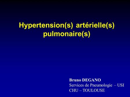 Hypertension(s) artérielle(s) pulmonaire(s)