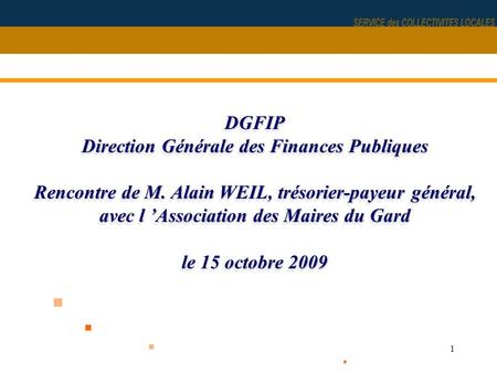 DGFIP Direction Générale des Finances Publiques Rencontre de M