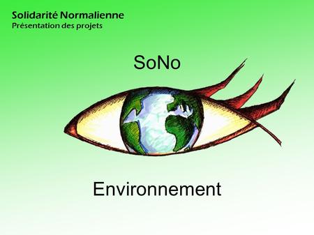 Solidarité Normalienne Présentation des projets SoNo Environnement.