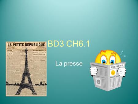 BD3 CH6.1 La presse. un article un/une chômeur(-euse)