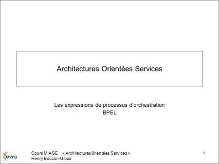 Architectures Orientées Services