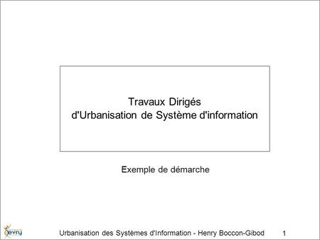 Travaux Dirigés d'Urbanisation de Système d'information