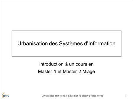 Urbanisation des Systèmes d’Information