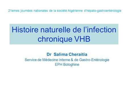 Histoire naturelle de l’infection chronique VHB