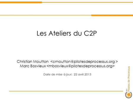 Les Ateliers du C2P Christian Moutton > Marc Bosvieux