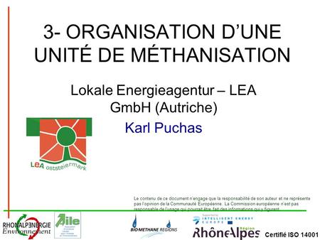 3- ORGANISATION D’UNE UNITÉ DE MÉTHANISATION