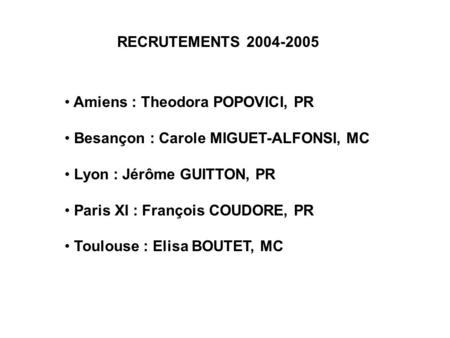 RECRUTEMENTS Amiens : Theodora POPOVICI, PR