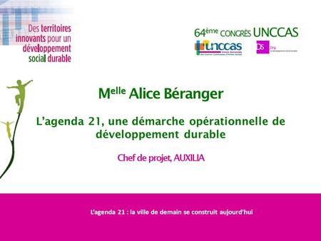 Melle Alice Béranger 64ème congrès UNCCAS