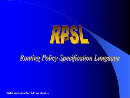 Routing Policy Specification Language