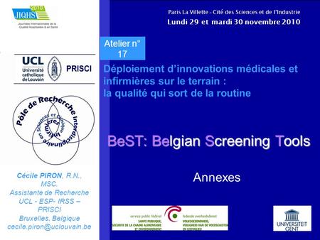 BeST: Belgian Screening Tools
