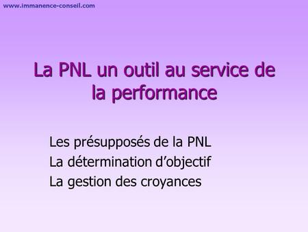 La PNL un outil au service de la performance