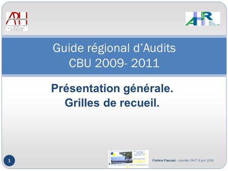 Guide régional d’Audits CBU