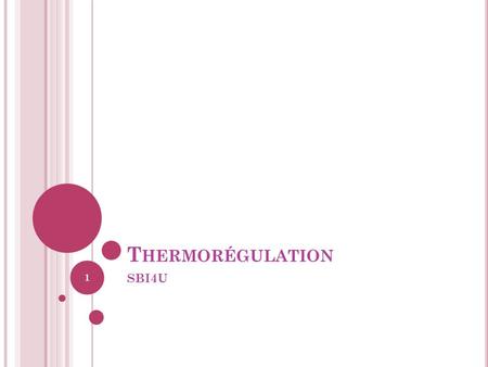 Thermorégulation SBI4U.