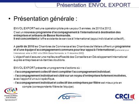 Présentation ENVOL EXPORT