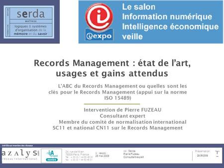 Records Management : état de l’art, usages et gains attendus