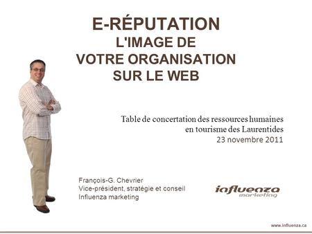 E-RÉPUTATION L'IMAGE DE VOTRE ORGANISATION SUR LE WEB