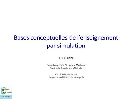 Bases conceptuelles de l’enseignement par simulation