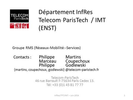 Département InfRes Telecom-ParisTech / IMT (ENST)