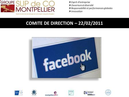 COMITE DE DIRECTION – 22/02/2011 > Esprit d’entreprise > Ouverture et diversité > Responsabilité et performances globales > Innovation.