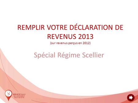 REMPLIR VOTRE DÉCLARATION DE REVENUS 2013 (sur revenus perçus en 2012)