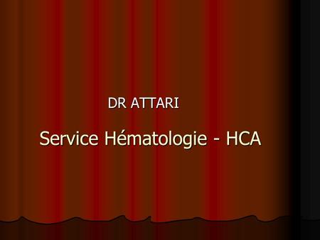 Service Hématologie - HCA