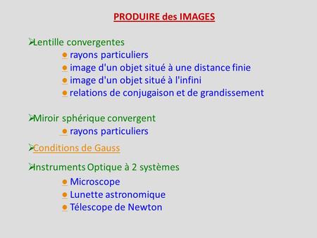 Lentille convergentes  rayons particuliers