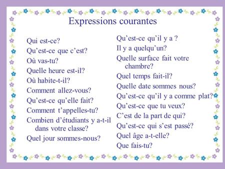 Expressions courantes