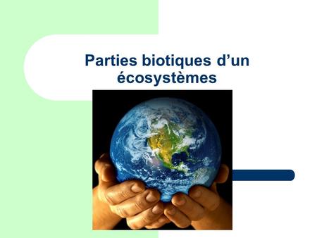 Parties biotiques d’un écosystèmes