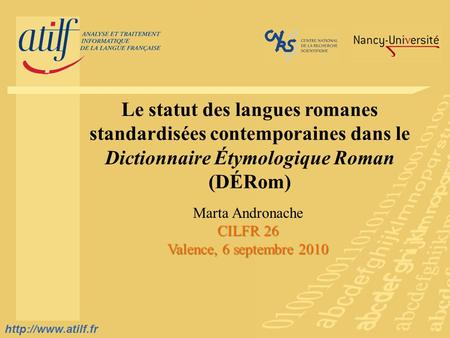 Titre de la diapositive  Accueil diaporama Le statut des langues romanes.