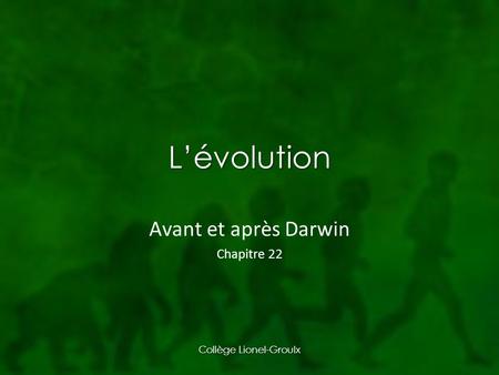 Avant et après Darwin Chapitre 22