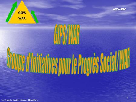 1 GIPS/WAR Le Progrès Social, Source d’Équilibre GIPS WAR.