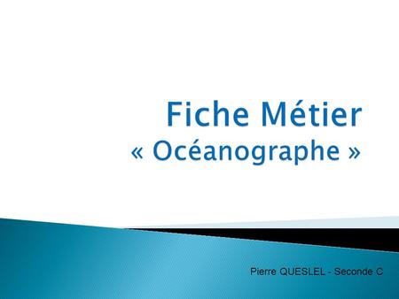Fiche Métier « Océanographe »