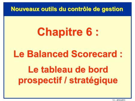 Outils pour le contrôle de gestion (M1) - Thierry Jacquot