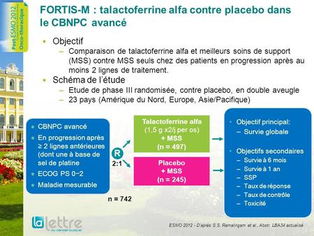 FORTIS-M : talactoferrine alfa contre placebo dans le CBNPC avancé