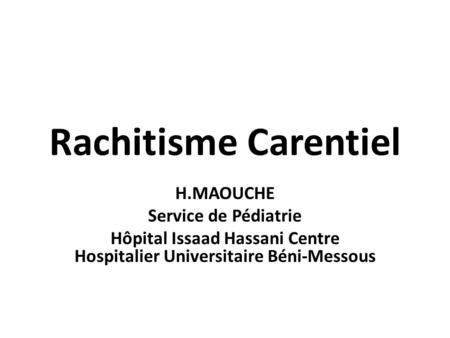 Hôpital Issaad Hassani Centre Hospitalier Universitaire Béni-Messous
