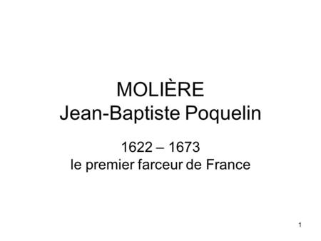 MOLIÈRE Jean-Baptiste Poquelin