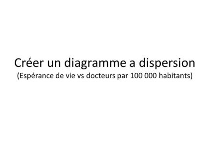 Créer un diagramme a dispersion (Espérance de vie vs docteurs par 100 000 habitants)