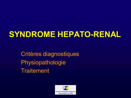 SYNDROME HEPATO-RENAL