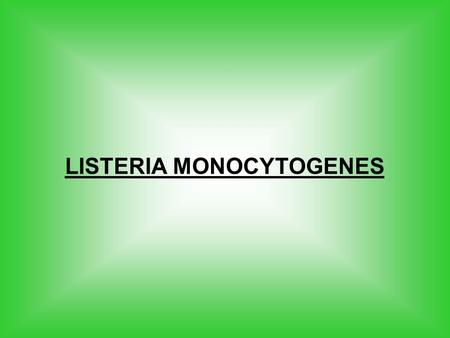 LISTERIA MONOCYTOGENES