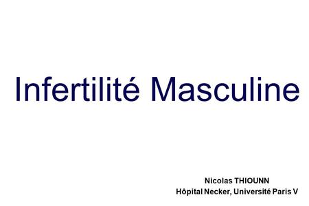 Infertilité Masculine