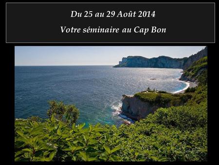 Du 25 au 29 Août 2014 Votre séminaire au Cap Bon.