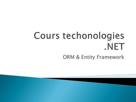 Cours techonologies .NET