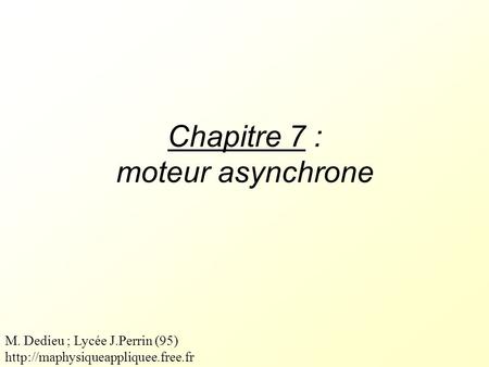 Chapitre 7 : moteur asynchrone