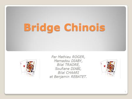 Bridge Chinois Par Mathieu ROGER, Mamadou DIABY, Bilal TRAORE, Soufiane DIABI, Bilal CHAARI et Benjamin REBATET. 1.