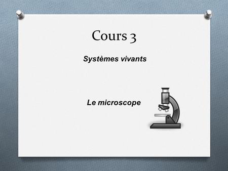 Systèmes vivants Le microscope