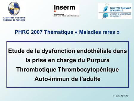 PHRC 2007 Thématique « Maladies rares »