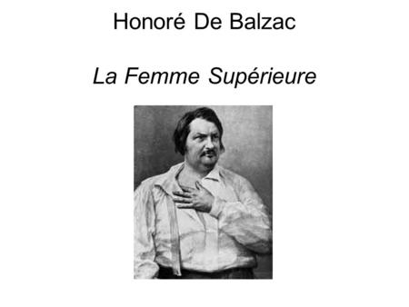 Honoré De Balzac La Femme Supérieure