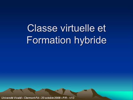 Classe virtuelle et Formation hybride
