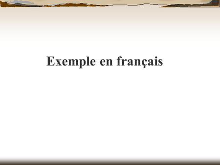 Exemple en français.