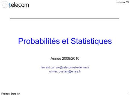 Probabilités et Statistiques